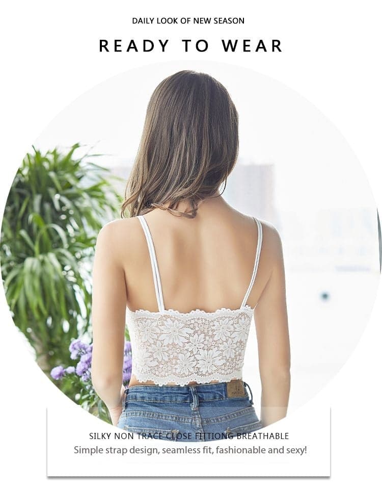 Lace Backless Wireless Bandeau Bra Camisole