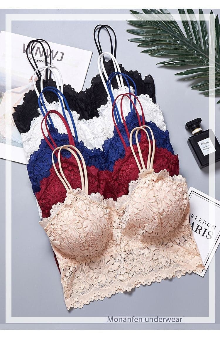 Lace Backless Wireless Bandeau Bra Camisole