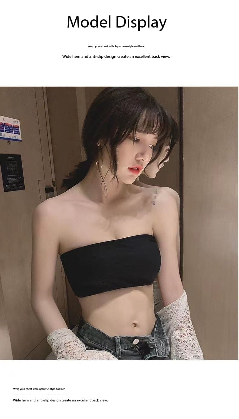 Strapless Padded Bandeau Bra with Cross Back Design