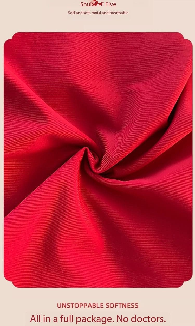 Red Seamless Push-Up Bridal Camisole Bra Set
