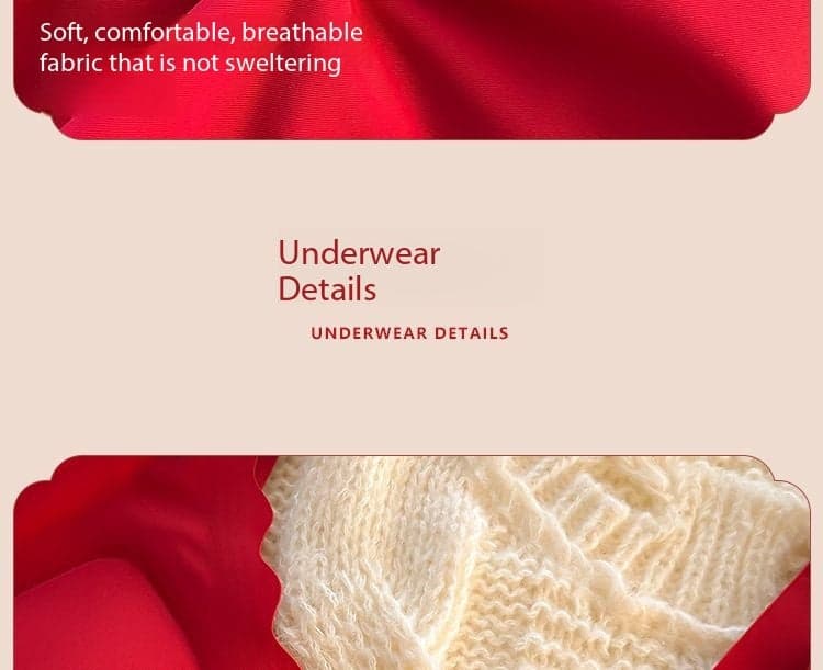 Red Seamless Push-Up Bridal Camisole Bra Set