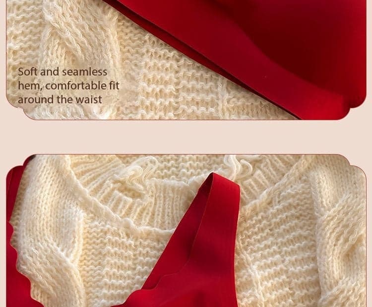 Red Seamless Push-Up Bridal Camisole Bra Set
