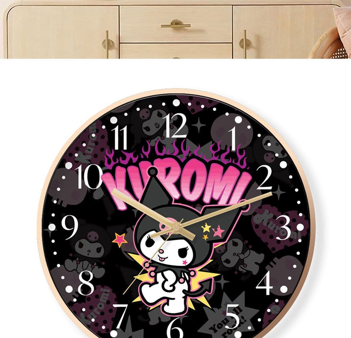 Sanrio Kuromi Cute Cool Silent Quartz Wall Clock