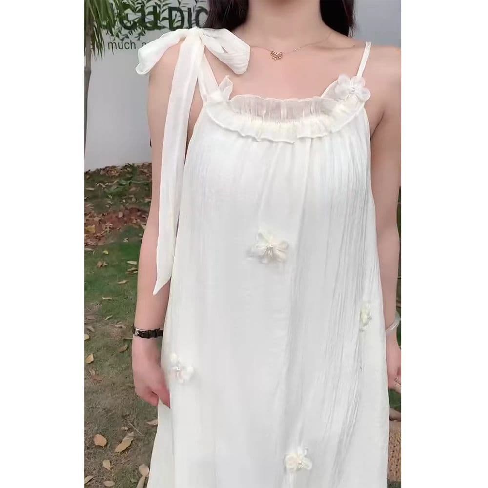 Ribbon Sleeveless Maxi Dress