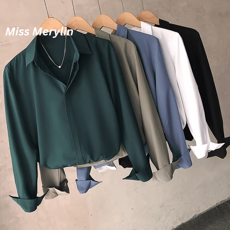 Men’s Solid Color Long Sleeve Business Casual Shirt – Clean Fit Everyday Top