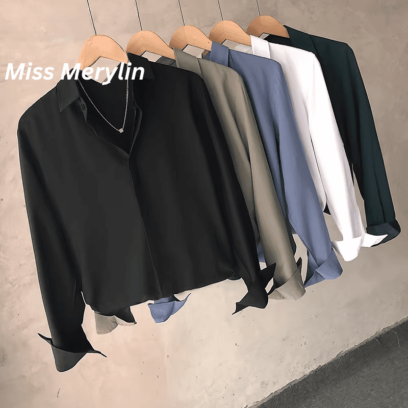 Men’s Solid Color Long Sleeve Business Casual Shirt – Clean Fit Everyday Top