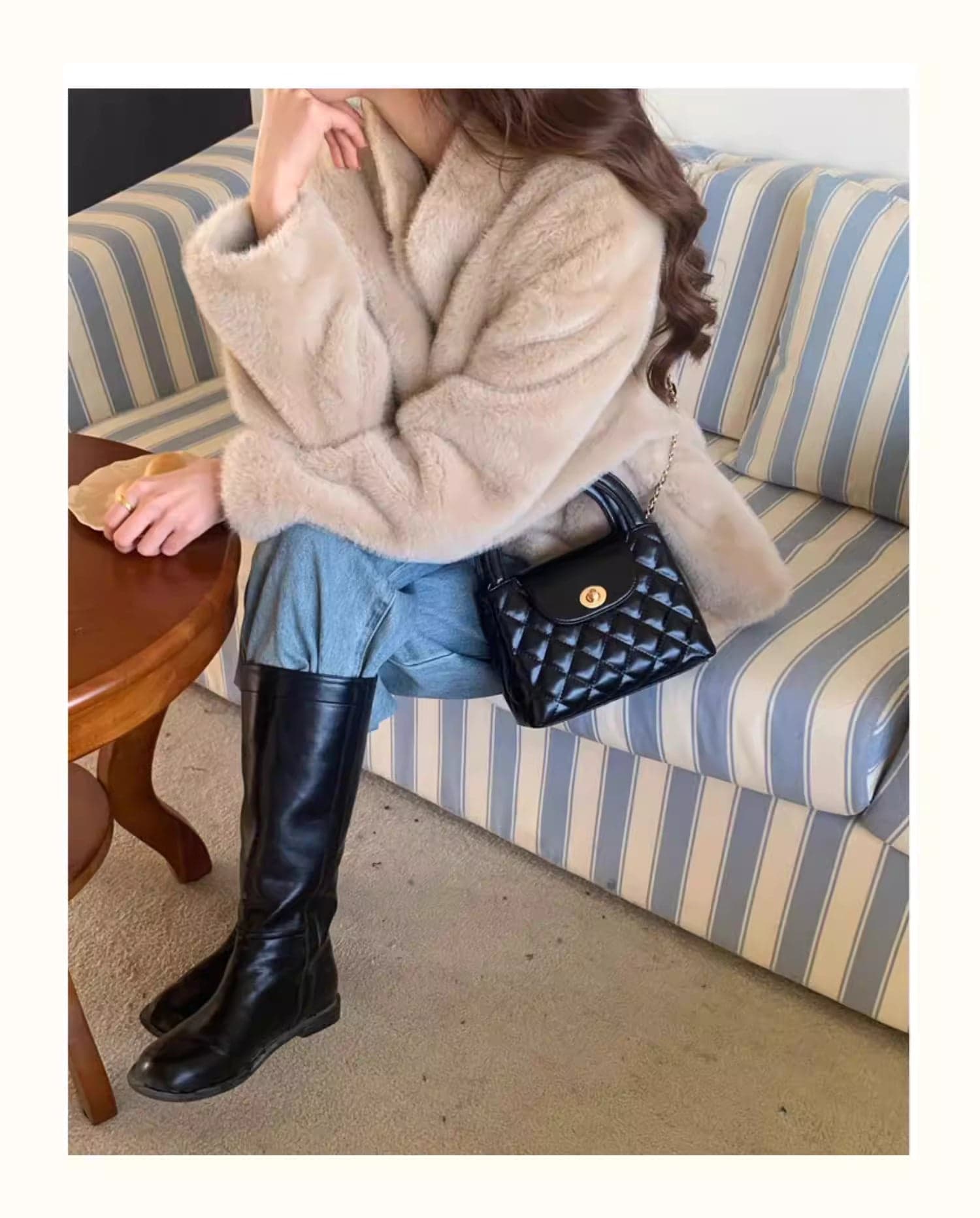 Korean Style Diamond-Pattern Chain Bag – Elegant Chanel-Inspired Shoulder Bag