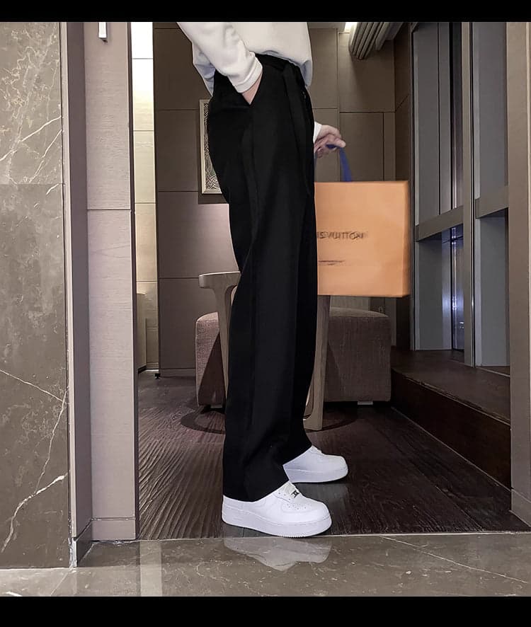 Draped Ice Silk Wide Leg Trousers
