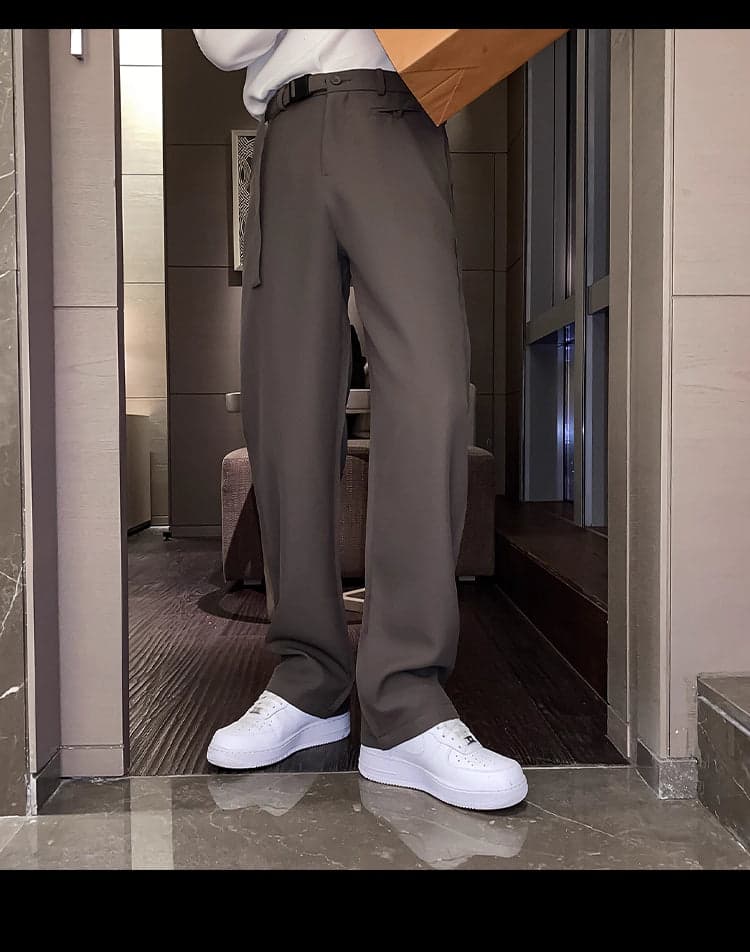 Draped Ice Silk Wide Leg Trousers