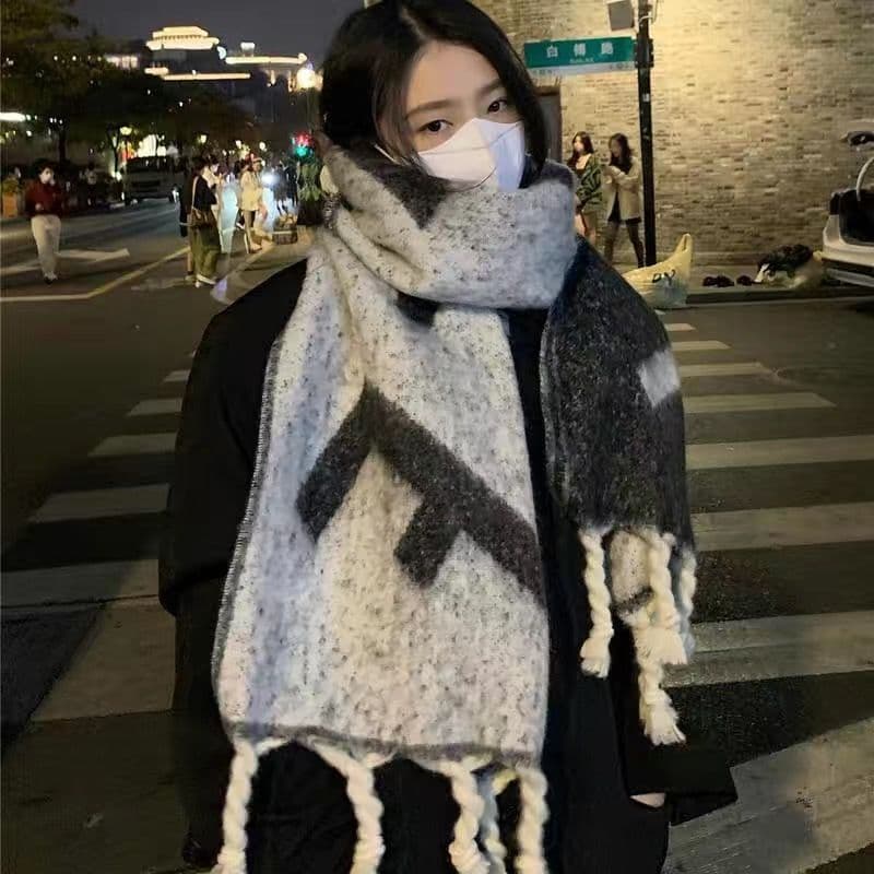 So Warm New Big Scarf for Women, Thickened Shawl, Dual-Use Versatile Korean Style Neck Scarf