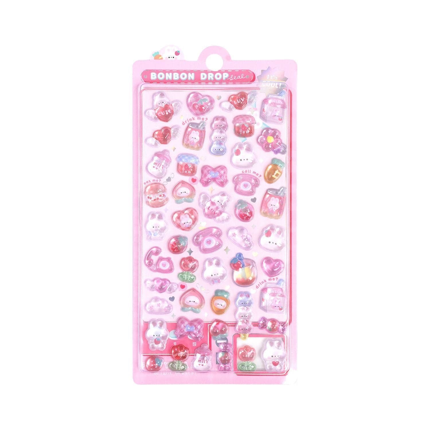 Cute 3D Cartoon Embossed Hollow Stickers Set