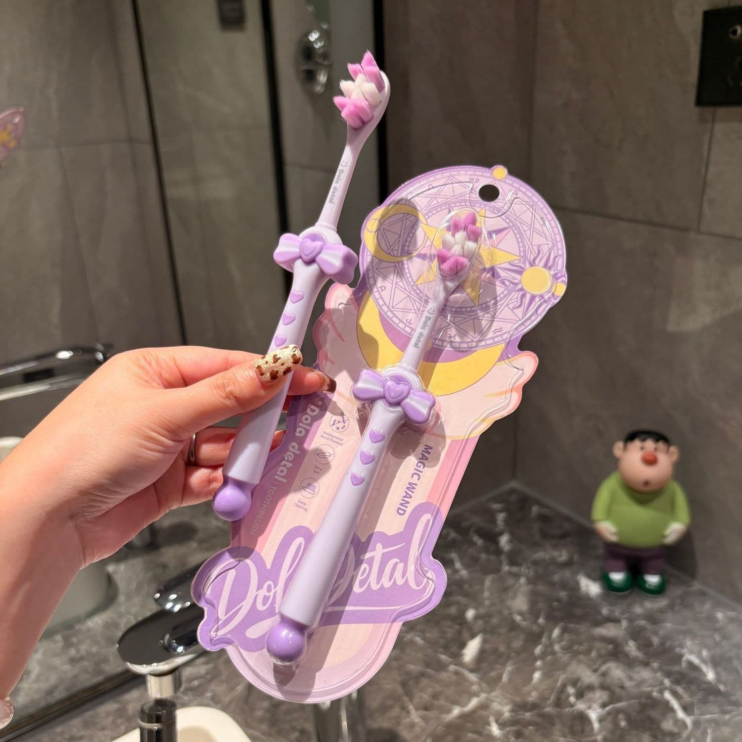 Soft Bristle Antibacterial Fine Bristle Toothbrush with Bow Design