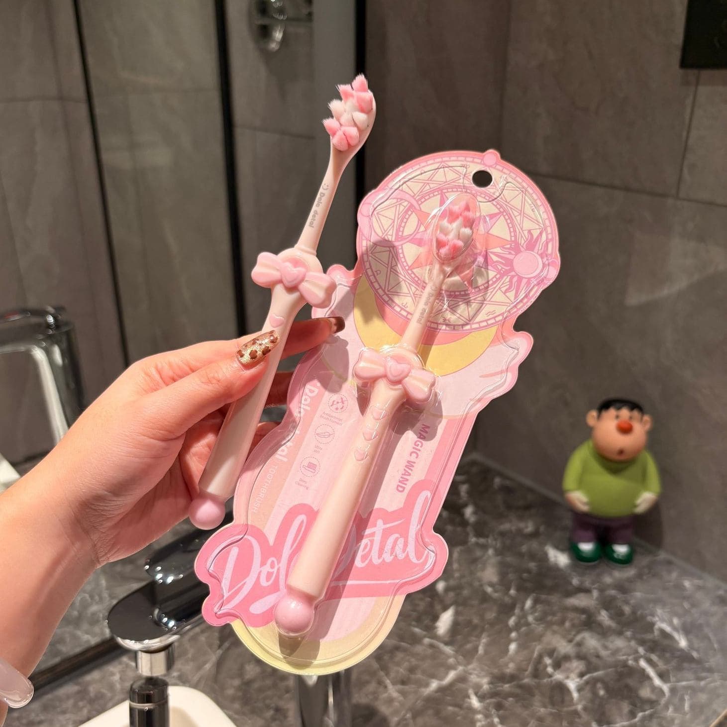 Soft Bristle Antibacterial Fine Bristle Toothbrush with Bow Design