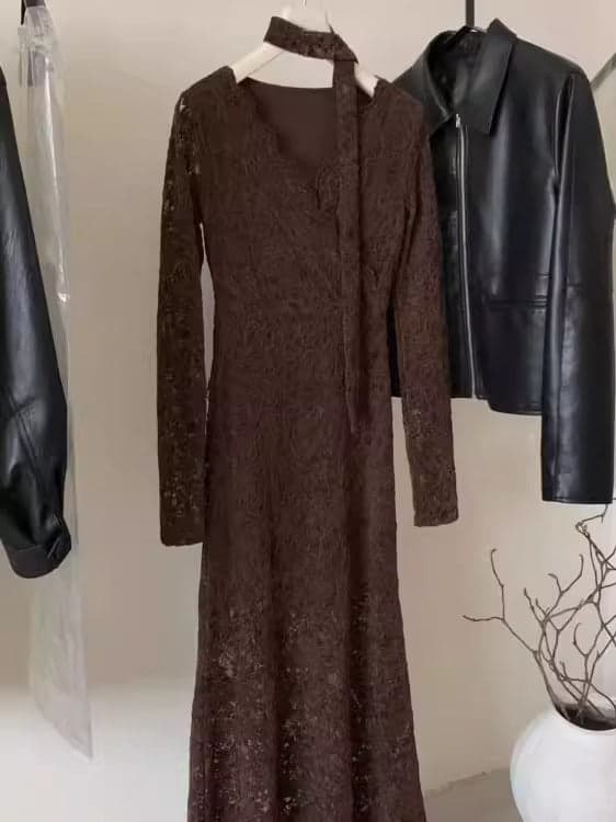 Maillard Style Mermaid Lace Maxi Dress