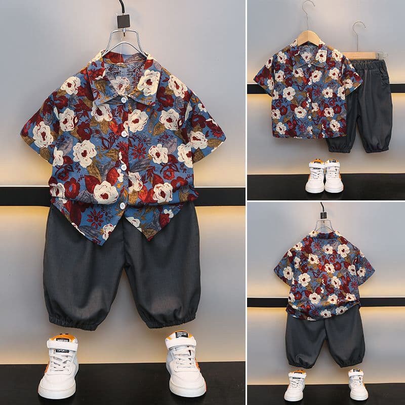 Casual Vacation Short Sleeve Outfit for Kids