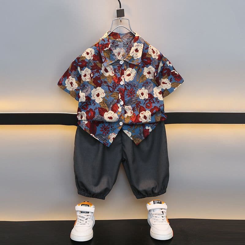 Casual Vacation Short Sleeve Outfit for Kids