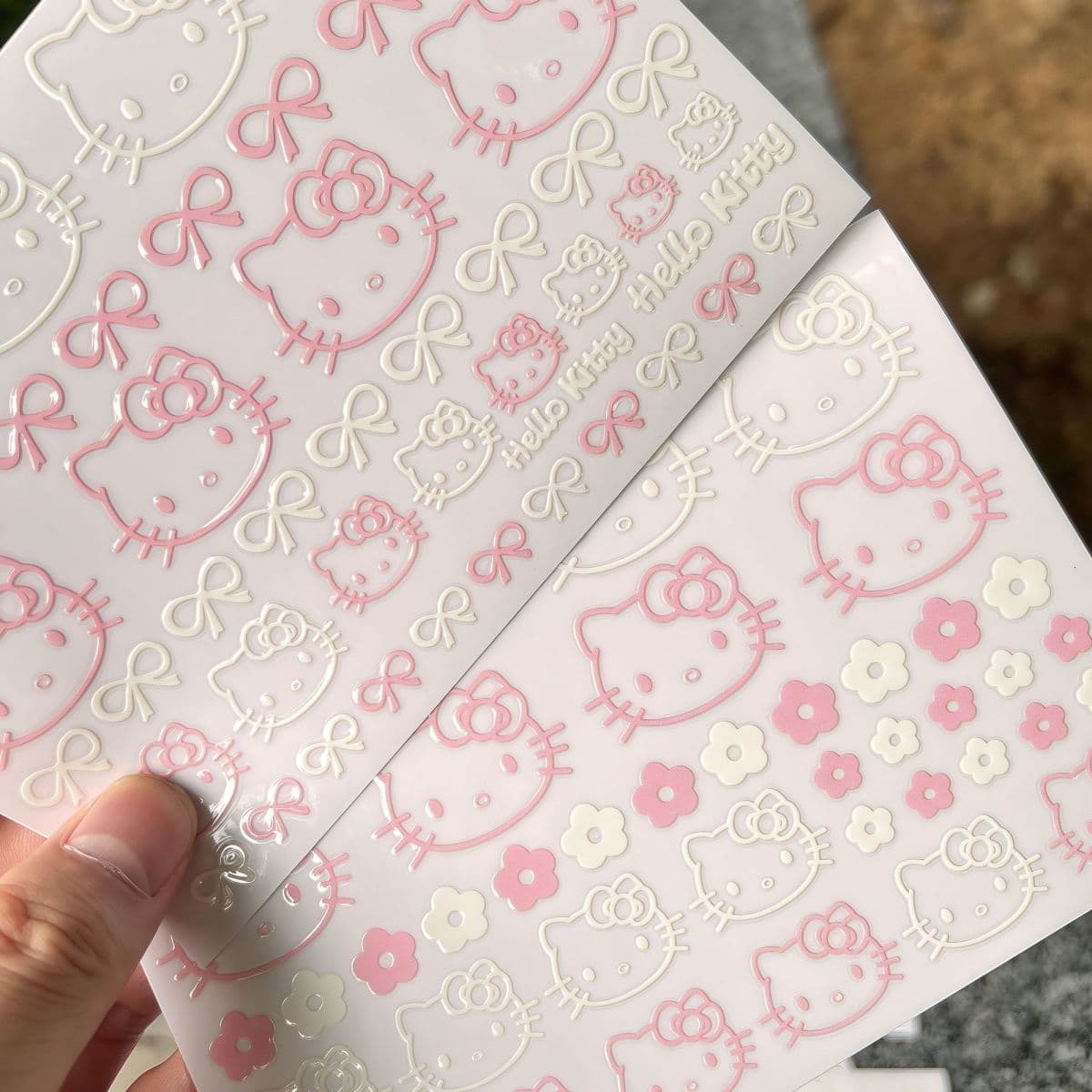 Hello Kitty Line Art Waterproof Crystal Transfer Stickers for Phone Case, Cup & Accessories