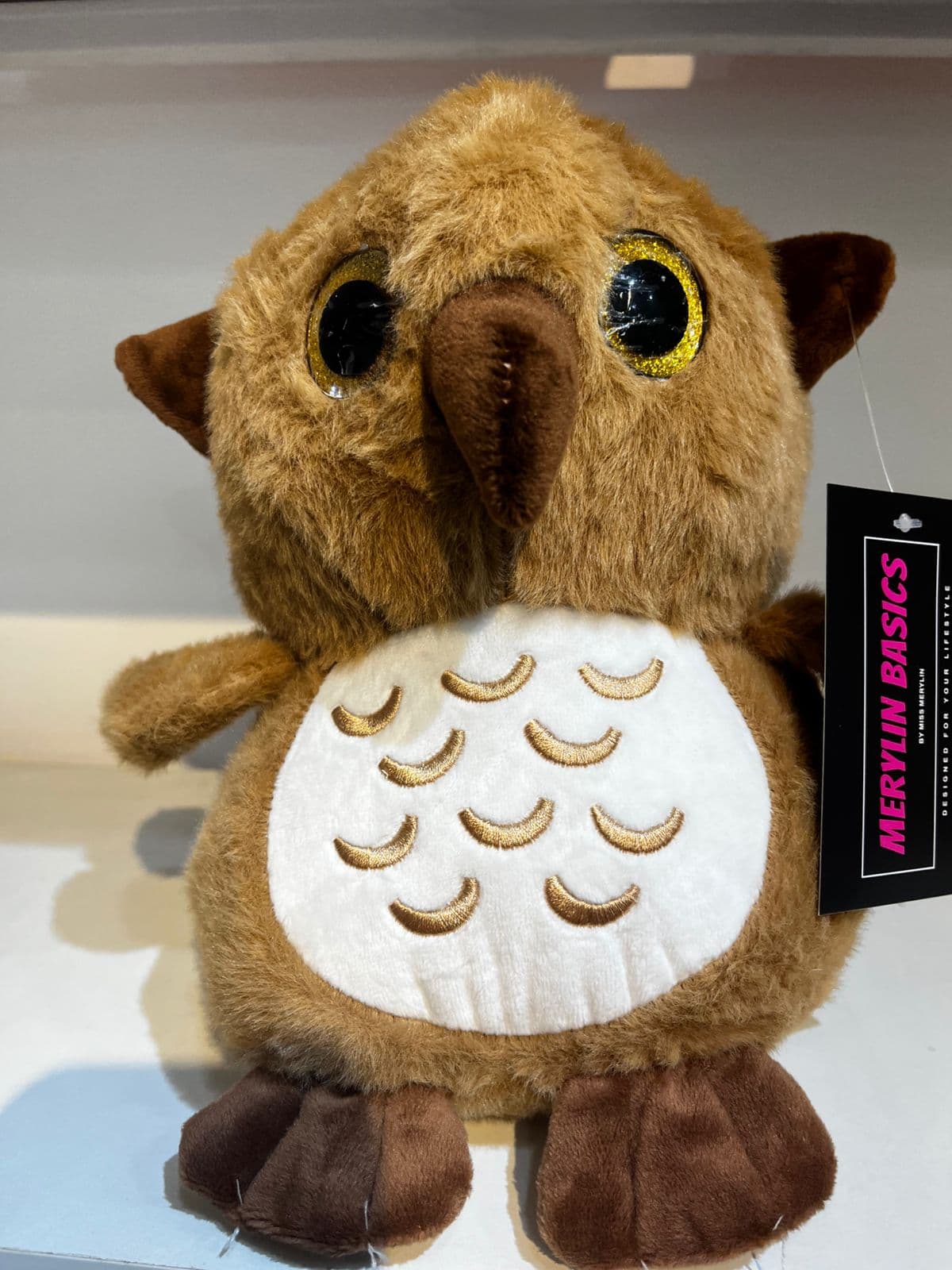 Adorable Brown Owl Plush Toy with Big Sparkly Eyes - Ultra-Soft Stuffed Animal Bird