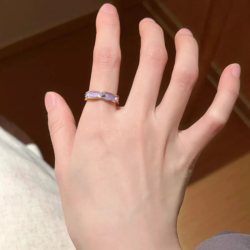 Oriental Floral Butterfly Ring Elegant Artistic Design