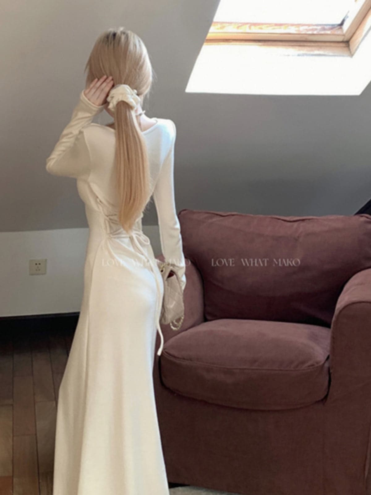 New Ruffled French Style Dress: High-End Coat with Bottoming Long Skirt for Women