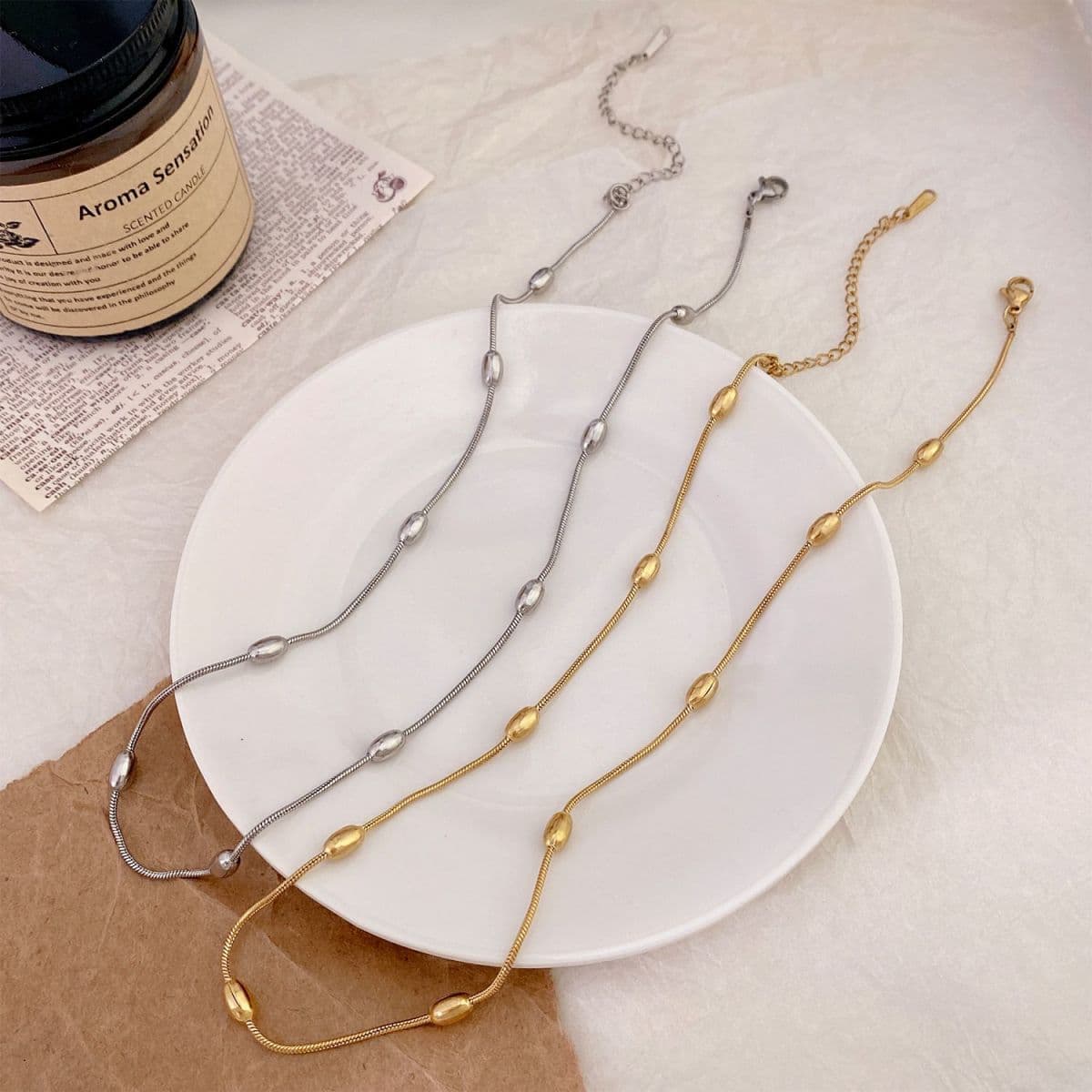 Minimal Titanium Steel Chain Choker Necklace for Women
