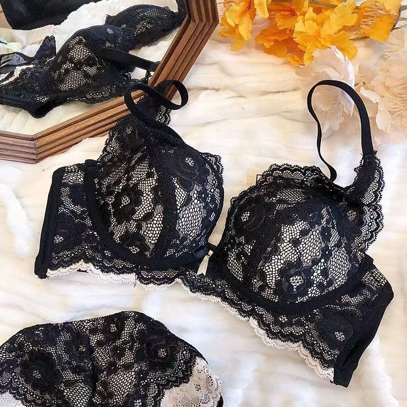 Red Lace Wireless Push-Up Bra for Small Bust Bridal Lingerie