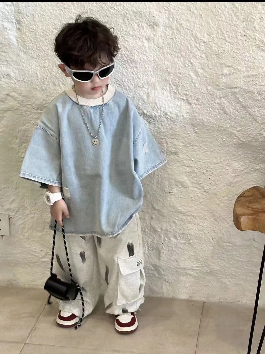 Korean Denim Two-Piece Set