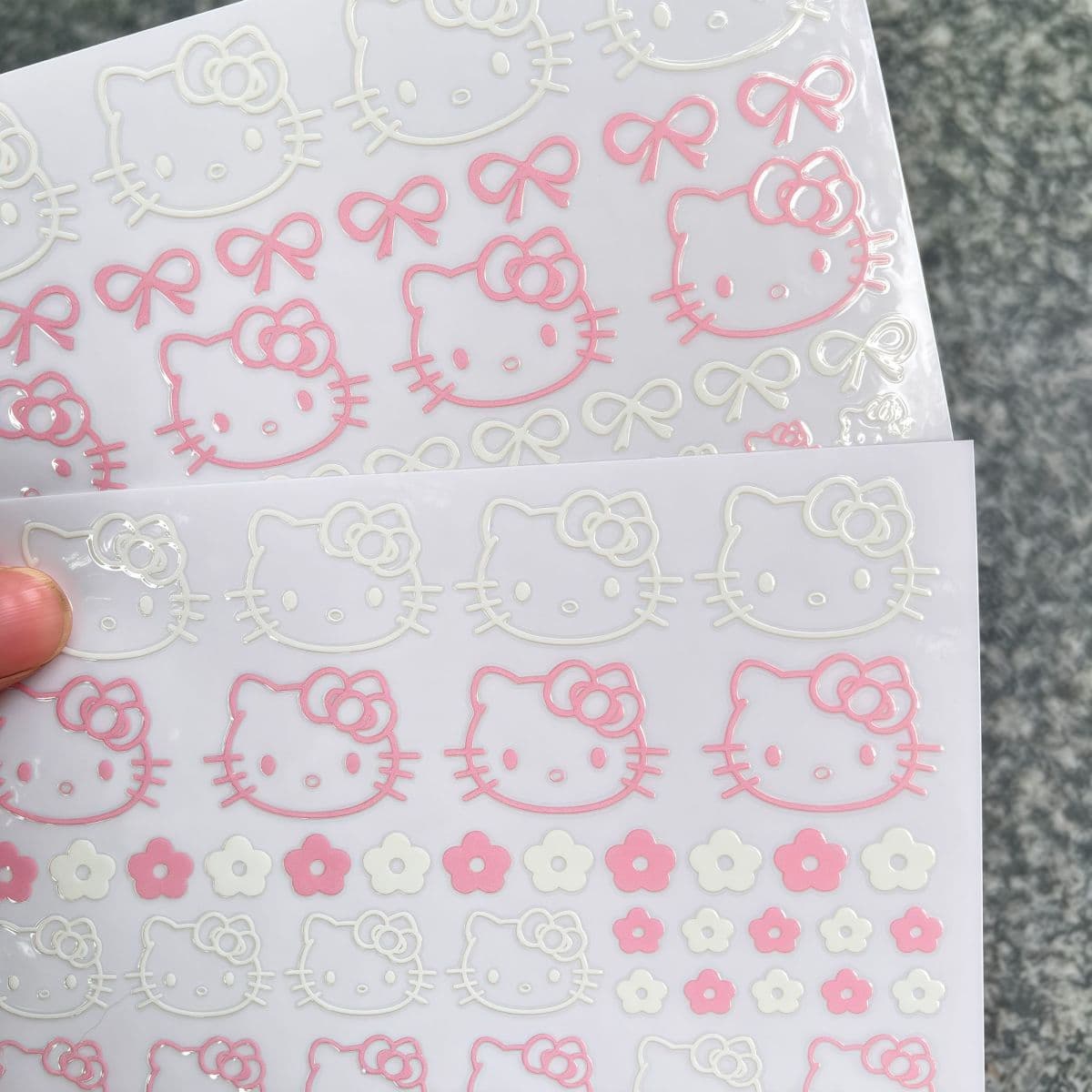 Hello Kitty Line Art Waterproof Crystal Transfer Stickers for Phone Case, Cup & Accessories