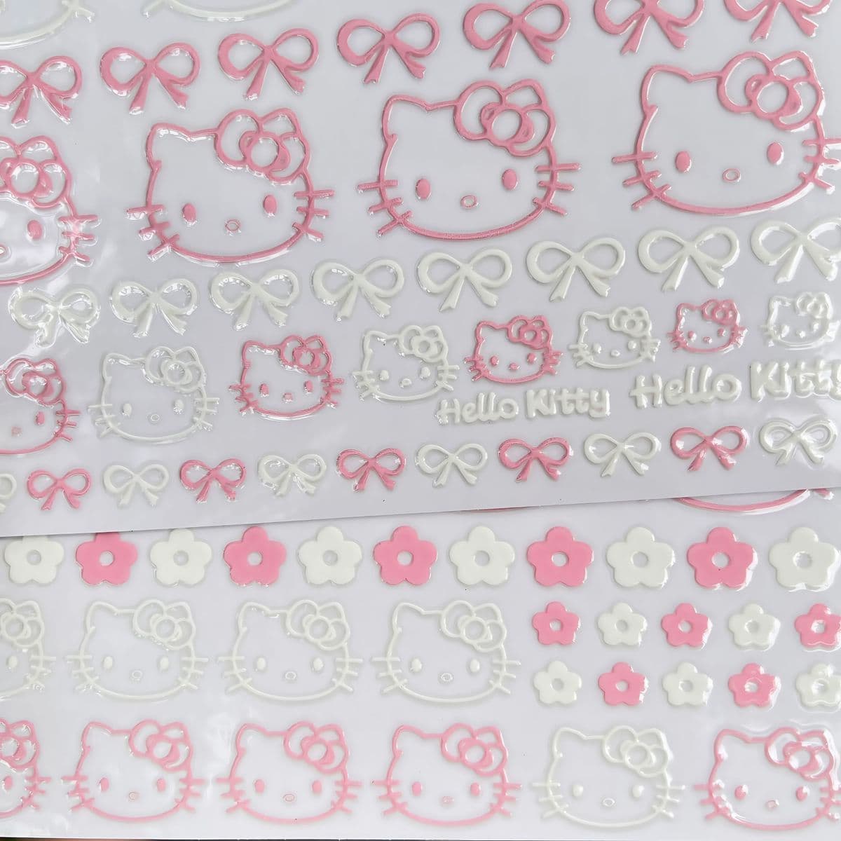 Hello Kitty Line Art Waterproof Crystal Transfer Stickers for Phone Case, Cup & Accessories