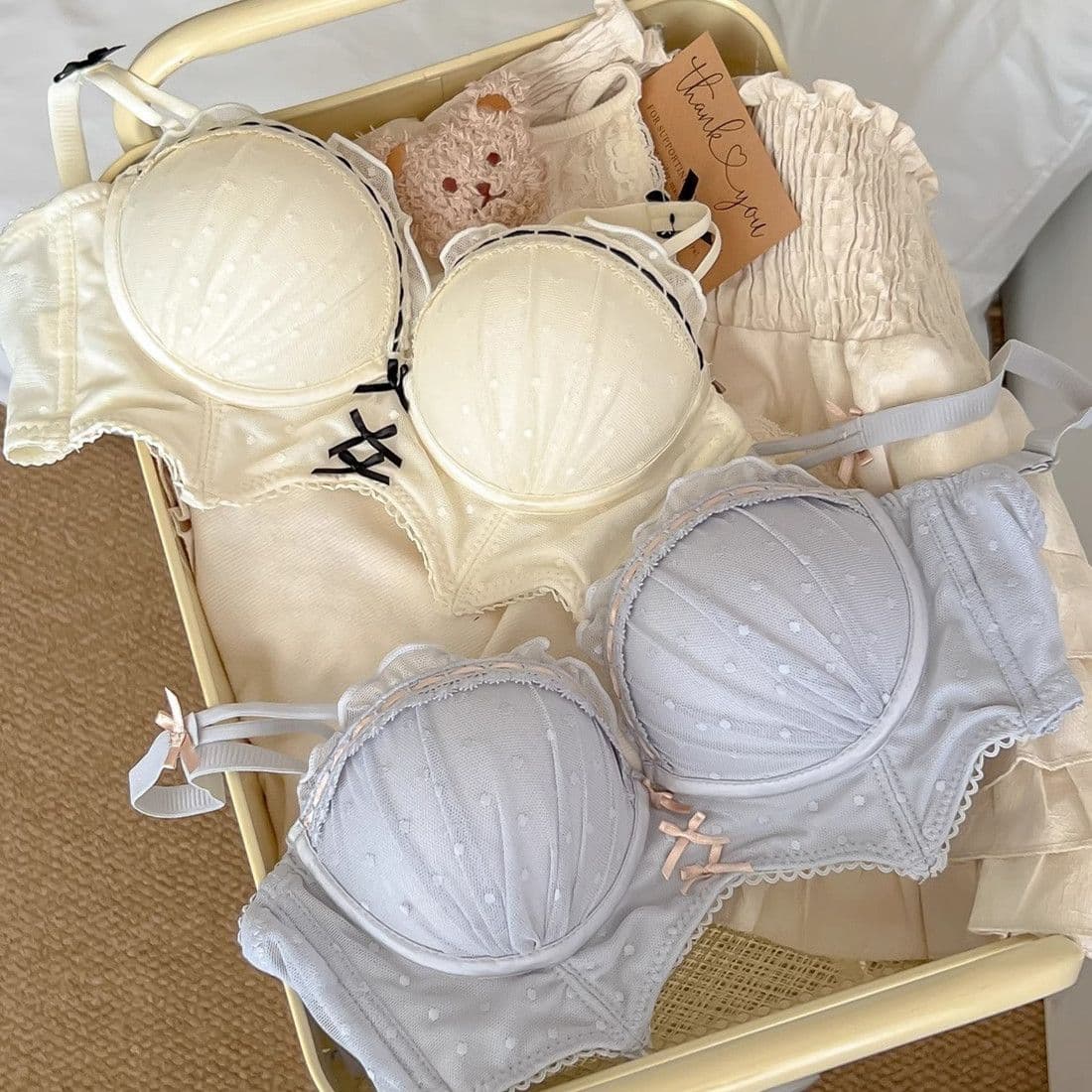 Lucky Red Lace Push-Up Bridal Lingerie Set – Small Bust Support Bra and Panty