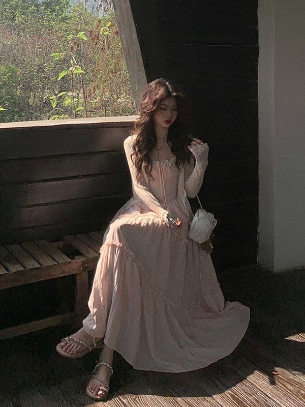 Spaghetti Strap Maxi Dress Set for Women