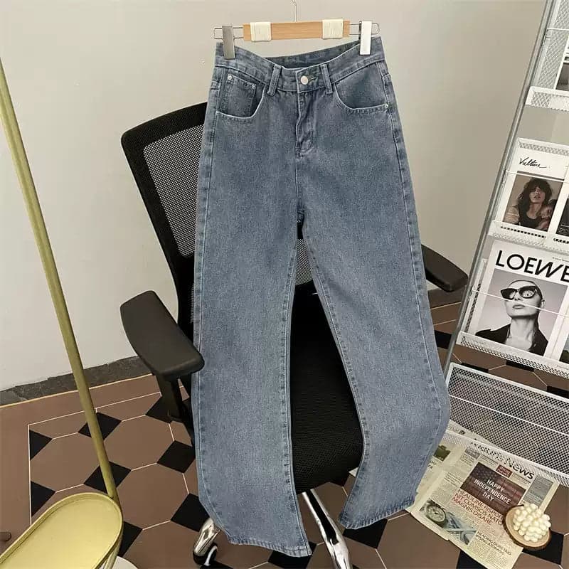 Men's Yellow Mud Washed Straight-Leg Jeans – Vibe Streetwear Loose Fit Distressed Denim