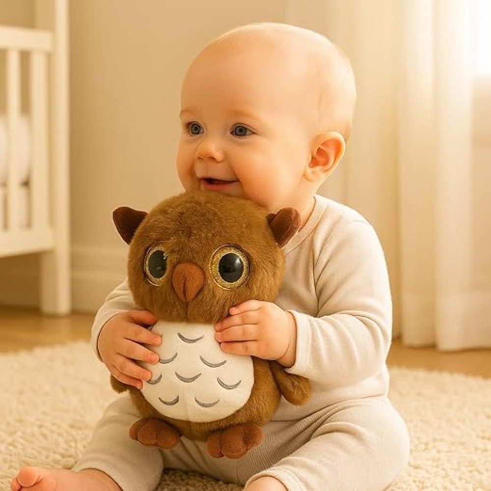 Adorable Brown Owl Plush Toy with Big Sparkly Eyes - Ultra-Soft Stuffed Animal Bird